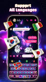 Neon Love Theme: Font Keyboard screenshot 4