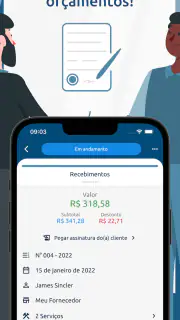 Orçamentos, Recibos e Clientes screenshot 3