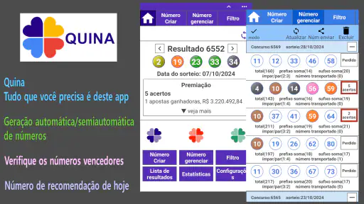 Quina (Gerador de números) screenshot 1