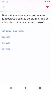 Quiz de Biologia screenshot 1