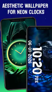 Relógio digital de neon screenshot 3
