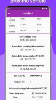 Resultados da Loteria screenshot 3