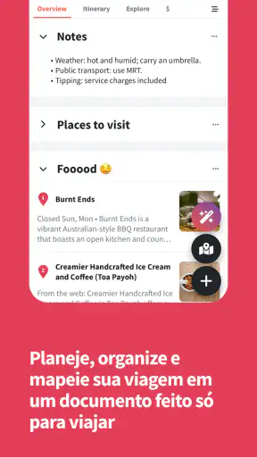 Wanderlog Organizador viagens screenshot