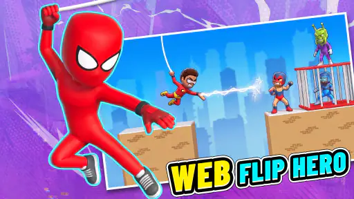 Web Flip Hero: Swing & Hit screenshot 1