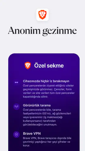 Brave Hızlı Web Tarayıcı, VPN screenshot