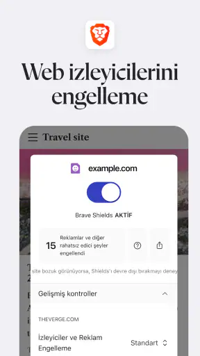 Brave Hızlı Web Tarayıcı, VPN screenshot