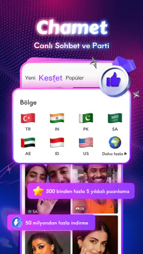 Chamet - Canlı Sohbet ve Parti screenshot