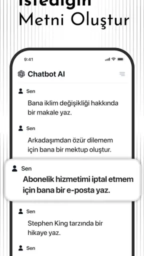 Chatbot AI: Türkçe Yapay Zeka screenshot