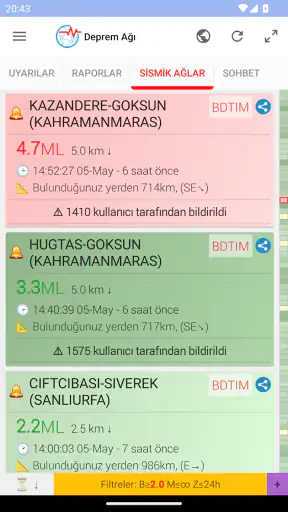 Deprem Ağı screenshot