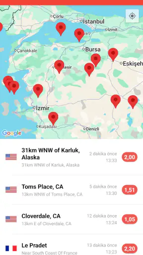 Deprem Uyarılarım screenshot