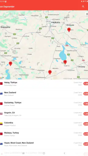 Deprem Uyarılarım screenshot