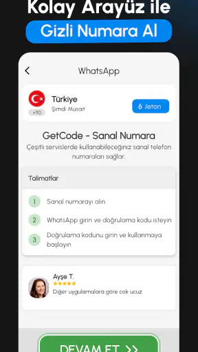 GetCode: Sanal Numara SMS Onay screenshot