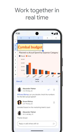 Google E-Tablolar screenshot
