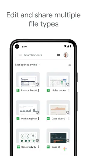 Google E-Tablolar screenshot