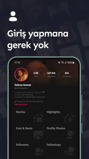 InAnalyze: Kilitli Hesap Gör screenshot