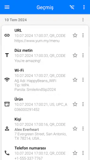 QR ve Barkod Okuyucu screenshot